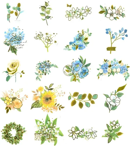 Vista 2 de allydrew Calcomanías decorativas Washi para álbumes de recortes, manualidades para papelería, diario, fabricación de tarjetas (60 unidades), lámina