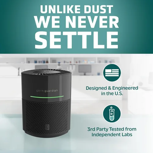 Vista 7 de GermGuardian Airsafe+ Purificador de aire HEPA para el hogar, habitaciones grandes de hasta 1043 pies cuadrados con filtro de aire HEPA, luz UV-C