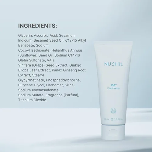 Vista 6 de Nu Skin Lavado facial 180° Limpiador hidratante con vitamina C para piel madura Limpiador facial hidratante para líneas finas y textura