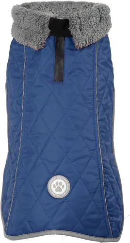 Vista 9 de Fragralley Abrigo de invierno para perro, chaqueta de forro polar reflectante impermeable y resistente al viento con agujero para arnés, chaleco
