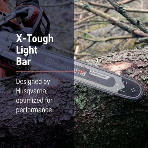 Vista 5 de Husqvarna X-Tough Light - Barra de motosierra laminada de 24 pulgadas (RSN), paso de 3/8 pulgadas, calibre .050 pulgadas, 84 eslabones de transmisión