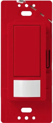 Vista 25 de Lutron Maestro Interruptor de luz con sensor de movimiento y placa de pared para baño, garaje, lavandería, cualquier bombilla, sensor de ocupación