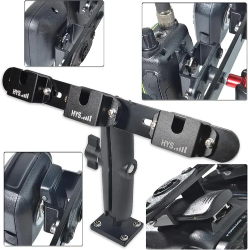 Vista 2 de HYS Soporte de tableta resistente para camión y vehículo, base de taladro Walkie Talkie/soporte de micrófono de mano con brazo de aluminio