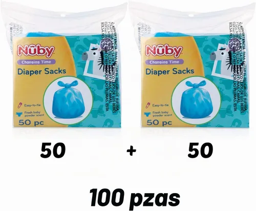 Vista 8 de Nuby Bolsas desechables para pañales, 50 unidades, paquete de 2