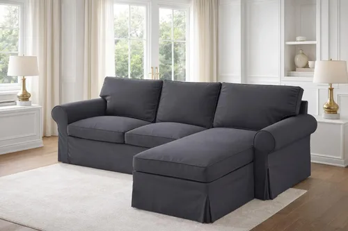 Vista 25 de Funda para silla Ektorp resistente compatible con funda de sofá IKEA Silla Poliéster Gris Claro