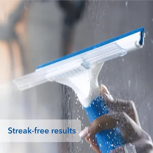 Vista 3 de Unger Professional Connect and Clean - Escobilla de ducha para vidrio y azulejos de 10 pulgadas, compatible con poste roscado estándar, suministros