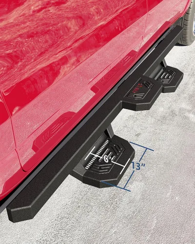 Vista 8 de KYBOLT Estribos compatibles con Dodge Ram 1500 Crew Cab 2009-2024 (solo clásico 2019-2024), 2010-2024 Ram 2500/3500 barras laterales Nerf barras