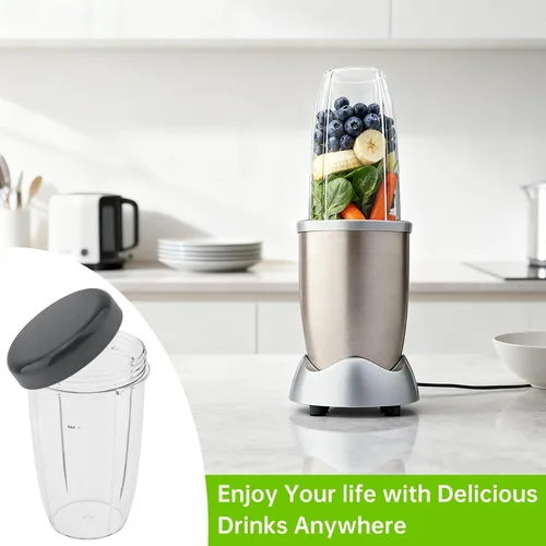 Vista 5 de 2 vasos de repuesto reutilizables de 24 onzas para licuadoras Nutribullet de 600 W / 900 W con tapa, vaso de repuesto lavable