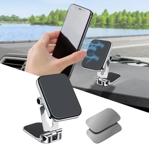 Vista 8 de Soporte para teléfono de coche, soporte para salpicadero de coche, soporte para teléfono celular, rotación de 360 grados, soporte magnético