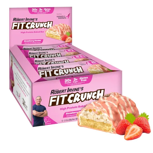 Vista 10 de FITCRUNCH Barras de proteínas de tamaño completo, barra horneada de 6 capas, 0.27 onzas de azúcar, sin gluten y núcleo suave para pastel