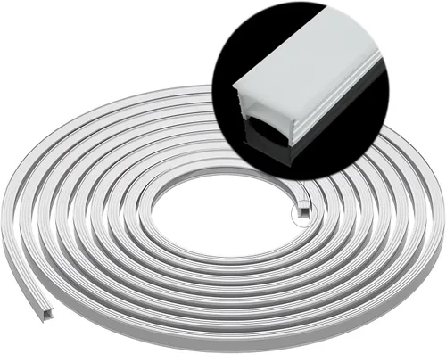 Vista 10 de JARBIH 16.4Ft/5M Silicone Led Channel System, Flexible Tube for DIY Neon Light, U Shape Tube for 5mm Strip Lights Installation, Suitable for