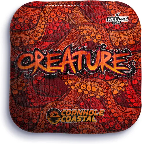 Vista 11 de Juego de 4 bolsas de maíz profesionales reguladoras para juegos de lanzamiento de cornhole, para todos los niveles de habilidad (criatura)
