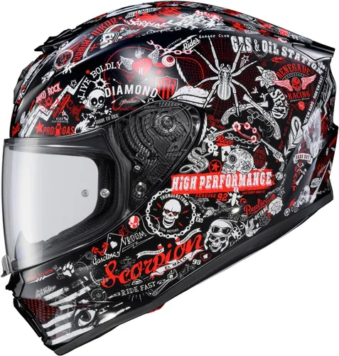 Vista 17 de ScorpionEXO R330 - Casco de motocicleta de cara completa con Pinlock Ready Shield Bluetooth con bolsillos para altavoces DOT ECE aprobado Bendr