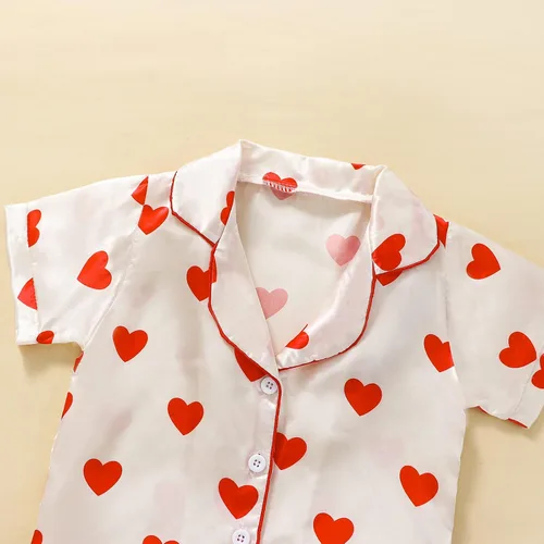 Vista 46 de Conjunto de pijama de manga larga con botones para niña pequeña, conjunto de ropa de dormir