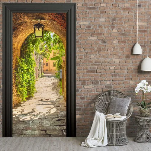 Vista 138 de Calcomanías 3D para puerta, murales para despegar y pegar, papel tapiz de caballo, calcomanías autoadhesivas extraíbles de PVC, impermeable, póster