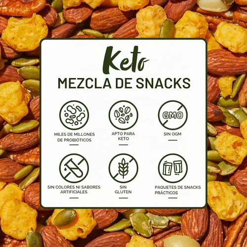 Vista 4 de Nature's Garden Keto Snack Mix - Bolas de queso probiótico de 24 onzas