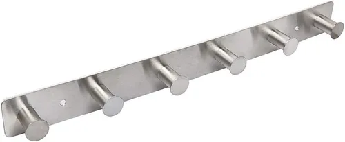 Vista 13 de Perchero pequeño montado en la pared, ganchos negros adhesivos y atornillados, ganchos de pared de acero inoxidable para colgar sombreros, toallas