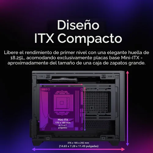 Vista 3 de Cooler Master Carcasa NR200 Mini-ITX para PC, montaje horizontal para GPU, diseñado listo para Nvidia RTX 5070 Ti AMD RX 9070 XT, SFX PSU - Listo