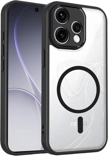 Vista 534 de Funda magnética transparente compatible con Xiaomi 17T, color negro 2 en 1 PC + TPU cubierta de teléfono a prueba de golpes, carcasa protectora