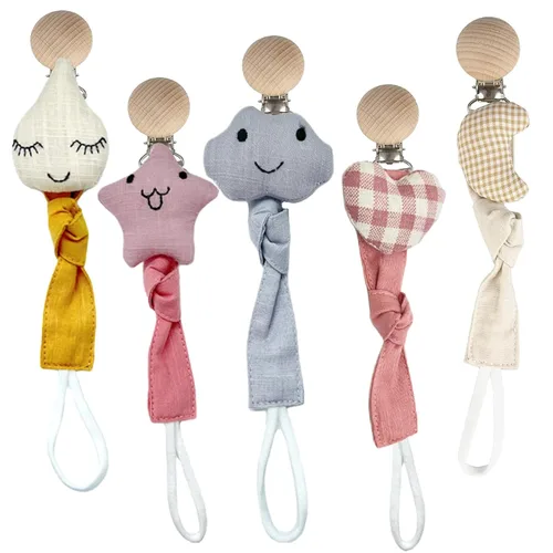 Vista 10 de Pinzas para chupete – Paquete de 5 soportes para chupete para bebés niños y niñas – Cuentas de dentición Soothie Binky Clips mordedores – La mejor