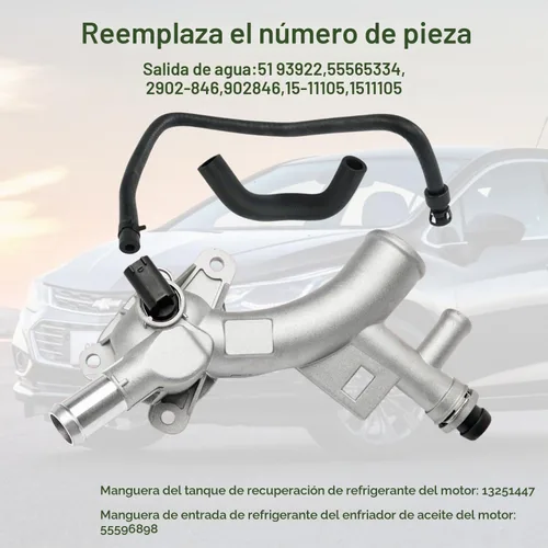 Vista 3 de Kit de salida de agua de carcasa de refrigerante de motor de aluminio