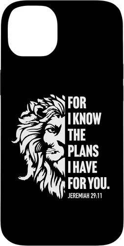 Vista 15 de Jeremiah 29:11 Christian Bible Verse Lion Graphic Case for iPhone 16