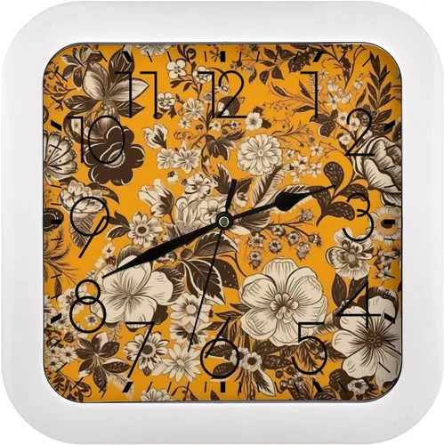 Vista 24 de 10" Square Modern Wall Clock,Animal Cockerel Print Kitchen Clocks Wall Battery Operated,Silent Non Ticking Unique Funny Cute Wall Clock for Living