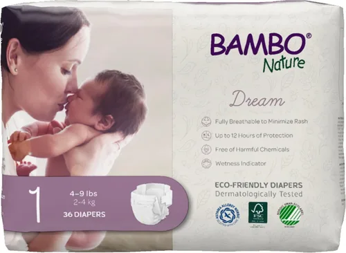 Vista 13 de Bambo Nature Pañales hipoalergénicos Dream Baby, pañales sostenibles con etiqueta ecológica de primera calidad, protección mejorada contra fugas