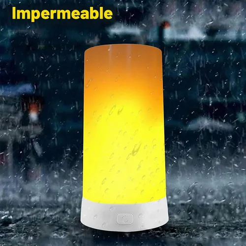 Vista 5 de 4 luces LED con efecto de llama, recargable por USB, 4 modos de luz parpadeante con temporizador remoto, efecto de detección de gravedad, base