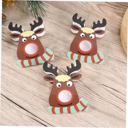 Vista 5 de DOITOOL 25 tarjetas de papel de piruleta de Navidad, alce, reno, caramelo, decoración de ciervos, piruletas, titular de dulces, suministros
