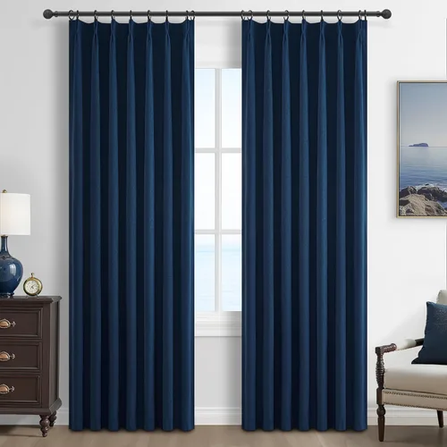 Vista 17 de Cortinas y Drapeados Modernos con Pliegues Pellizco Rosa Bebé de 84 Pulgadas de Largo, Juego de 2 Paneles para Sala de Estar, Cortina de Ventana