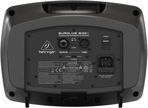Vista 6 de Behringer EUROLIVE B105D Altavoz ultracompacto de 50 vatios PA/monitor con reproductor de MP3 y transmisión de audio Bluetooth