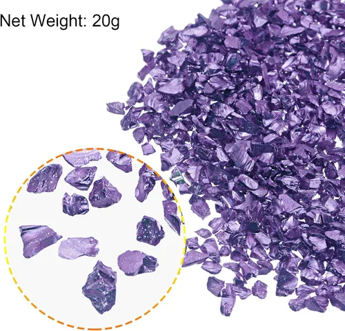 Vista 3 de uxcell Chips de vidrio triturado de 0.78 oz (20 g), vidrio metálico irregular con purpurina gruesa de 0.78 a 0.118 pulgadas para manualidades