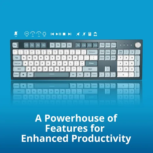Vista 2 de Montech Teclado mecánico para juegos MKey LED RGB personalizable, teclado PBT de perfil MDA premium, intercambiables en caliente, interruptores