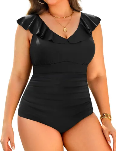 Vista 68 de Daci Falbala - Traje de baño de una pieza para mujer, con volantes y control de abdomen