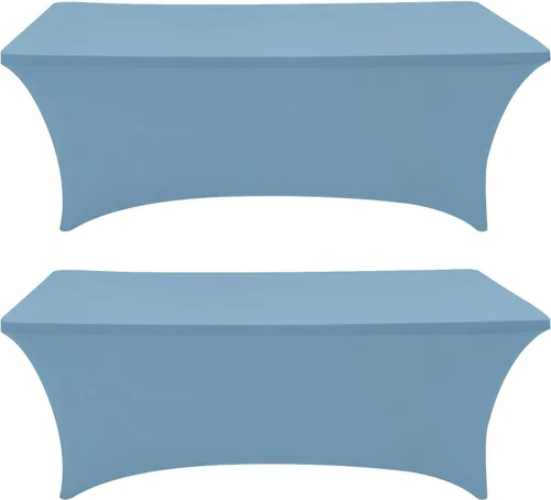 Vista 7 de Eurmax USA - Manteles rectangulares ajustables de elastano de 4 pies, mantel elástico para bodas, eventos o para decorar la mesa del patio