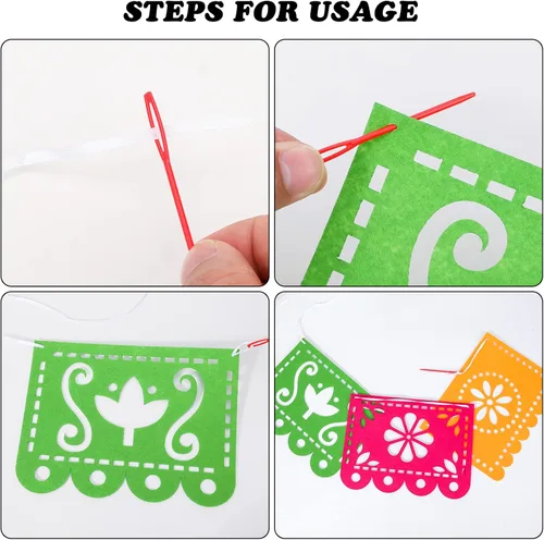 Vista 4 de Qpout Cartel de fiesta mexicana – Día de los Muertos y Cinco de Mayo Papel Picado Decoraciones de Fiesta (7.8 x 5.9 pulgadas)