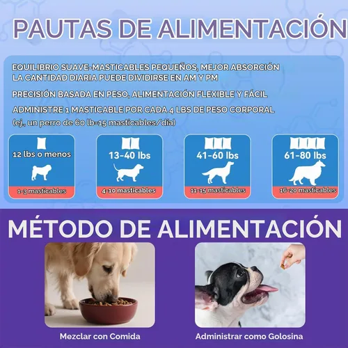 Vista 7 de Probióticos masticables para perros, 500 masticables, soporte estomacal sensible con núcleo de krill, probióticos triples y prebióticos, digestión
