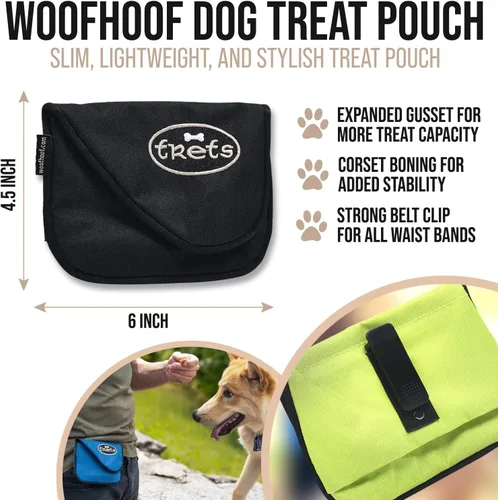 Vista 2 de Woofhoof Bolsa de golosinas para perros, bolsa negra para golosinas de entrenamiento – Soporte de clip para golosinas para perros, diseño innovador