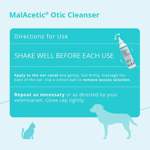 Vista 4 de Malacetic Limpiador ótico para perros y gatos, 8 fl oz