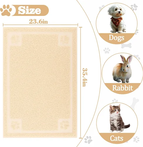Vista 2 de Darkyazi Tapete de alimentación para mascotas grande para perros y gatos, 24 x 36 pulgadas, flexible y fácil de limpiar, lo mejor para tapete