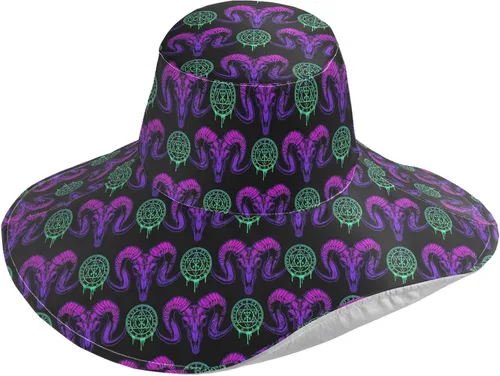 Vista 20 de MNSRUU Wide Brim Hats Skull Sun Hat Packable Sun Visors Floppy Summer Beach Hat for UV Protection
