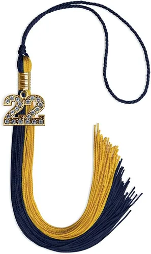 Vista 205 de Endea Graduation Borla de doble color con dije dorado (negro/oro brillante, 2022)