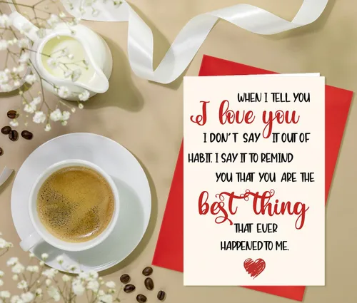 Vista 2 de Tarjeta de San Valentín con texto en inglés "When I Tell You I Love You", regalo de aniversario, boda, cumpleaños para esposa, marido, novia, novio