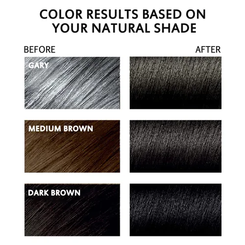Vista 7 de Tinte negro semipermanente 3 en 1 para el cabello, 13.5 onzas líquidas, cobertura del 100% de las canas, champú de color para el cabello
