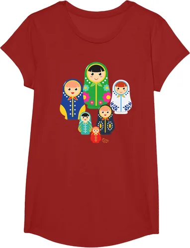 Vista 39 de Matryoshka Russian Nesting Dolls, Rusia - Camiseta de regalo, Azul / Patchwork, S