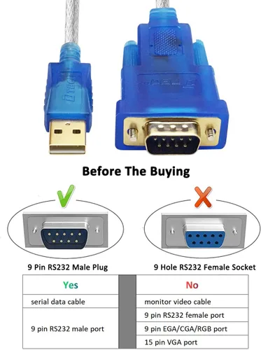 Vista 3 de DTECH Cable adaptador de puerto serie USB 2.0 a RS232 DB9 de 10 pies con chipset FTDI compatible con Windows 11 10 8 7 y Mac Linux
