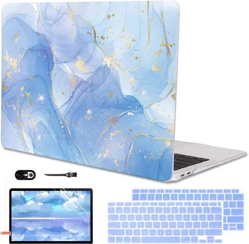 Vista 13 de Funda para MacBook Air de 13 pulgadas 2021 2020 2019 2018 para Mac A2337 M1 A2179 A1932 Funda con Touch ID, funda rígida de plástico