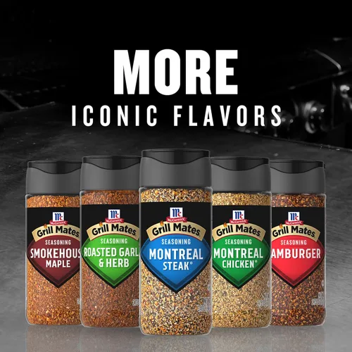 Vista 12 de Especias McCormick Grill Mates, paquete variado para asado diario (carne de Montreal, pollo Montreal, ajo asado y hierbas, hamburguesa), 4