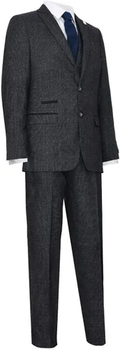 Vista 4 de Traje de tweed clásico de 3 piezas de espiga Peaky Blinders para hombre
